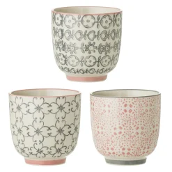 Hot Bloomingville Cécile Becher klein, Rose, Steingut 3er-Set
