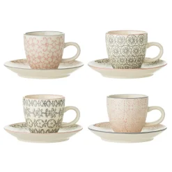 Clearance Bloomingville Cécile Espresso Cup, Rose, Steingut 4er-Set