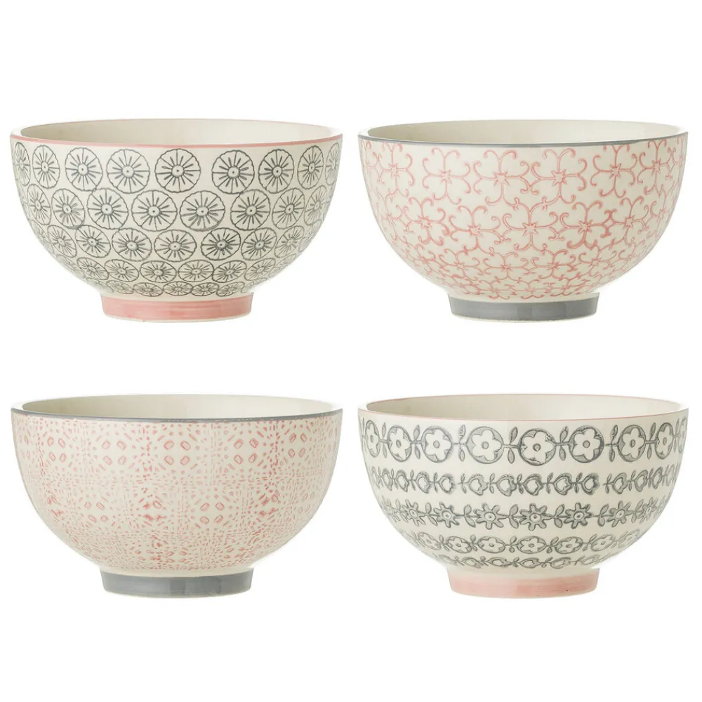 Best Bloomingville Cécile Schale, Rose, Steingut 4er-Set