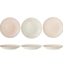 Bloomingville Cécile Teller, Rose, Steingut 3er-Set
