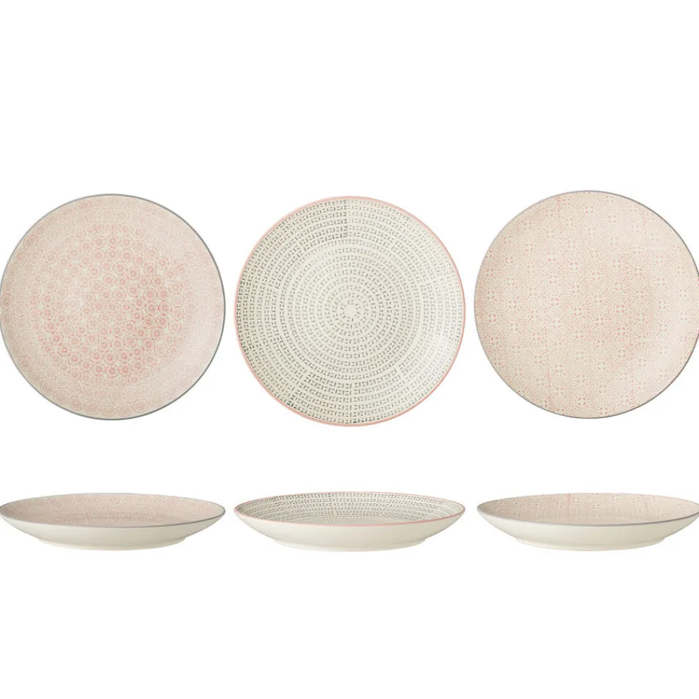 Bloomingville Cécile Teller, Rose, Steingut 3er-Set