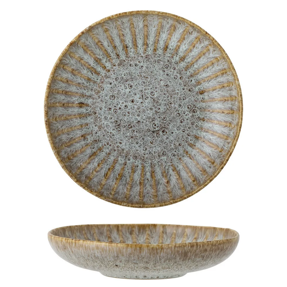 Sale Bloomingville Fleur Nudelteller, Natur, Steingut