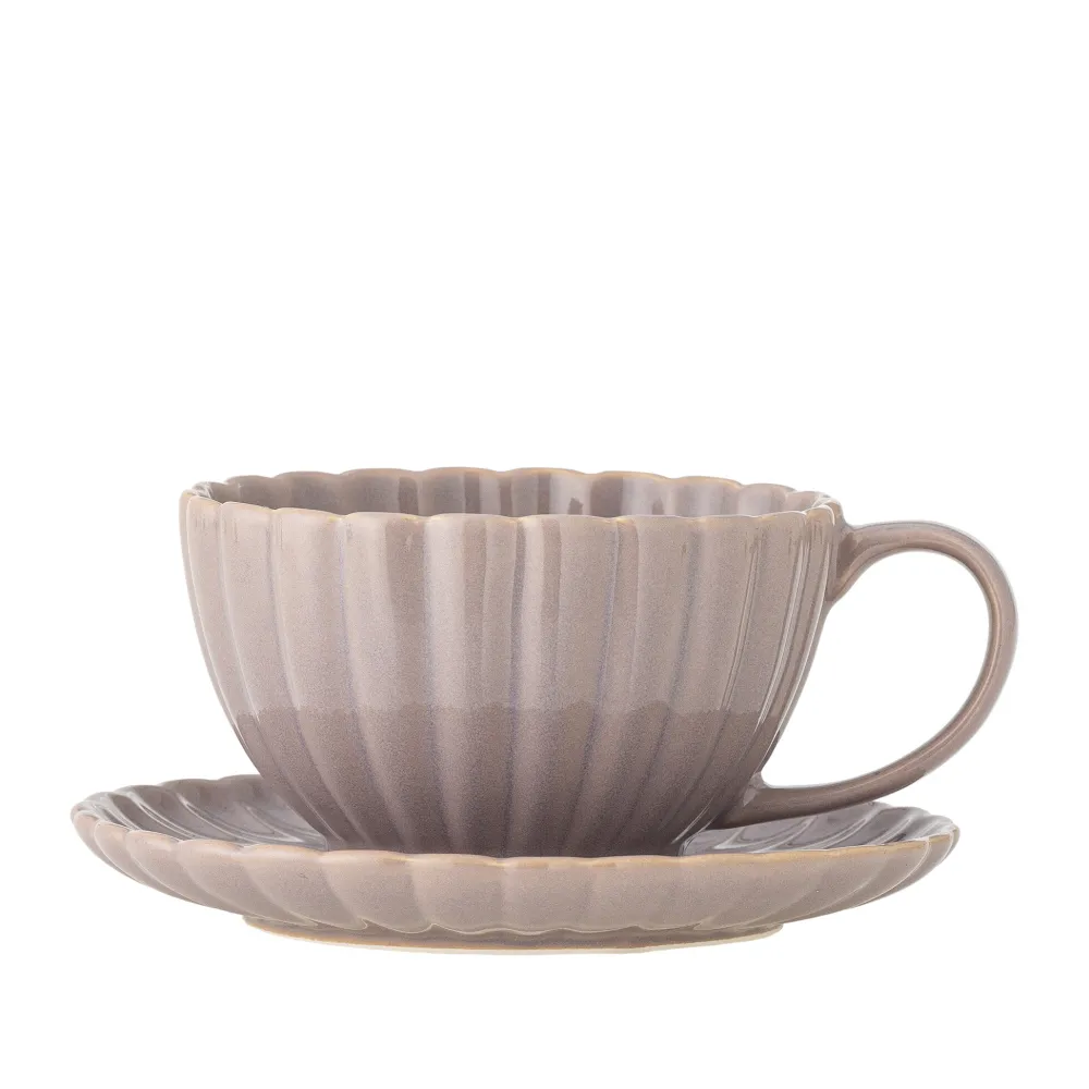 Outlet Bloomingville Latina Tasse mit Untertasse, Steingut