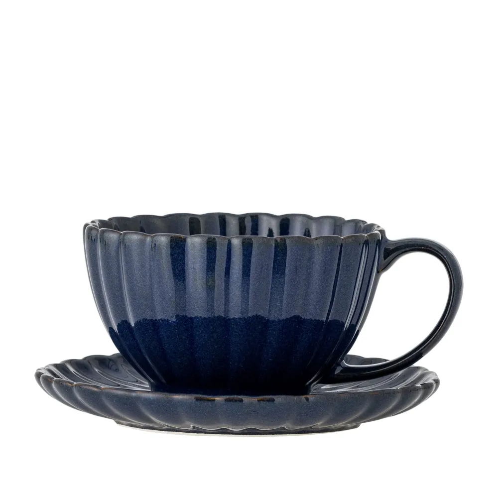 Outlet Bloomingville Latina Tasse mit Untertasse, Steingut