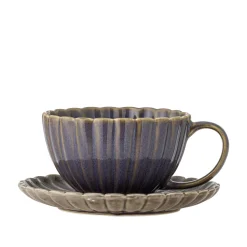 Outlet Bloomingville Latina Tasse mit Untertasse, Steingut