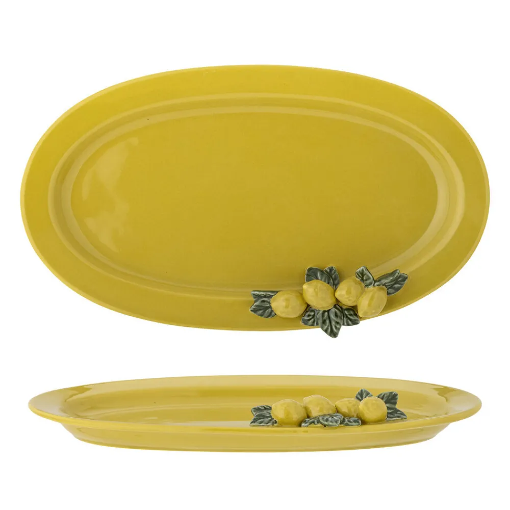 Clearance Bloomingville Limone Servierplatte, Gelb, Steingut