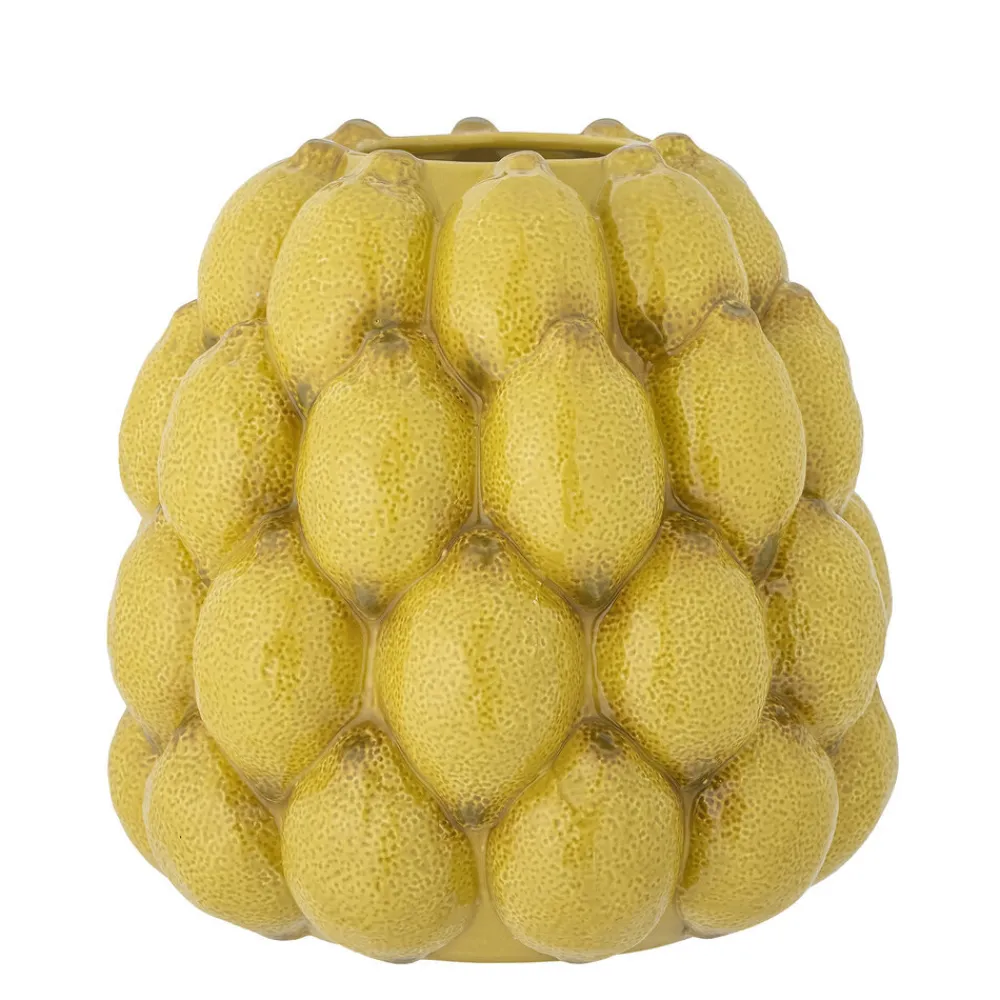 Hot Bloomingville Limone Vase, Gelb, Steingut