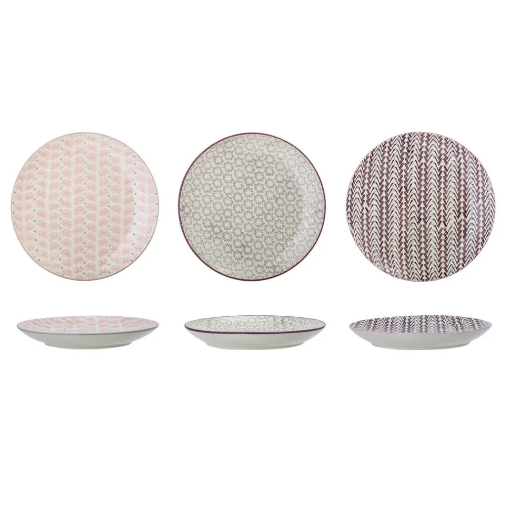 Best Bloomingville Maya Teller, Violett, Steingut 3er-Set