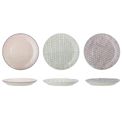 New Bloomingville Maya Teller groß, Violett, Steingut 3er-Set
