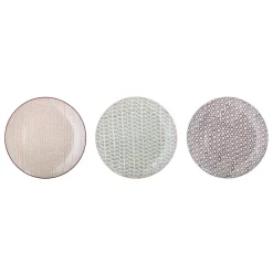 New Bloomingville Maya Teller groß, Violett, Steingut 3er-Set