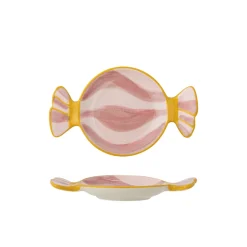 Clearance Bloomingville Servierplatte Caramella aus Steingut Rosa