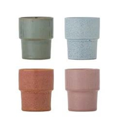 New Bloomingville Stapelbarer Steingut Becher Ewan 4er-Set