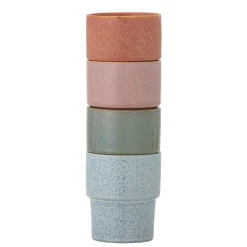 New Bloomingville Stapelbarer Steingut Becher Ewan 4er-Set