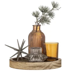 Clearance Bloomingville Weihnachtliches Sanga Tablett mit Teelichthaltern, rund