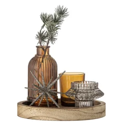 Clearance Bloomingville Weihnachtliches Sanga Tablett mit Teelichthaltern, rund