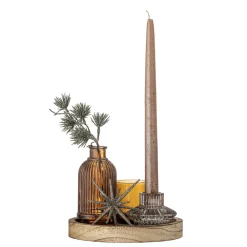 Clearance Bloomingville Weihnachtliches Sanga Tablett mit Teelichthaltern, rund