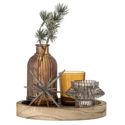 Clearance Bloomingville Weihnachtliches Sanga Tablett mit Teelichthaltern, rund