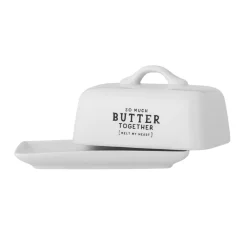Clearance Bloomingville Wendy Butterdose, Weiß, Steingut