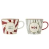 Clearance Bloomingville Yule Becher mehrfarbig aus Steingut 2er