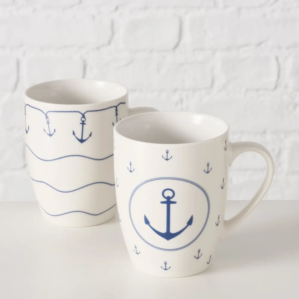 Best Boltze Becher Büsum mit Anker, 2er-Set
