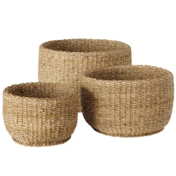 New Boltze 3er Set Korb Sophy aus Seegras