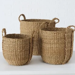 New Boltze 3er Set Korb Sophy aus Seegras