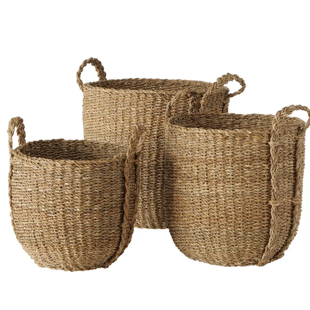 New Boltze 3er Set Korb Sophy aus Seegras