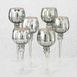 Boltze 3er Set Windlicht Manou silber