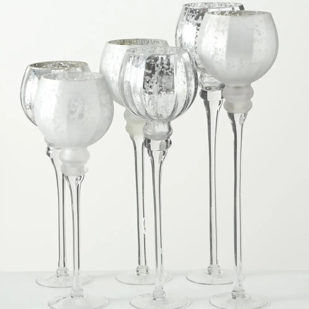 Boltze 3er Set Windlicht Manou silber