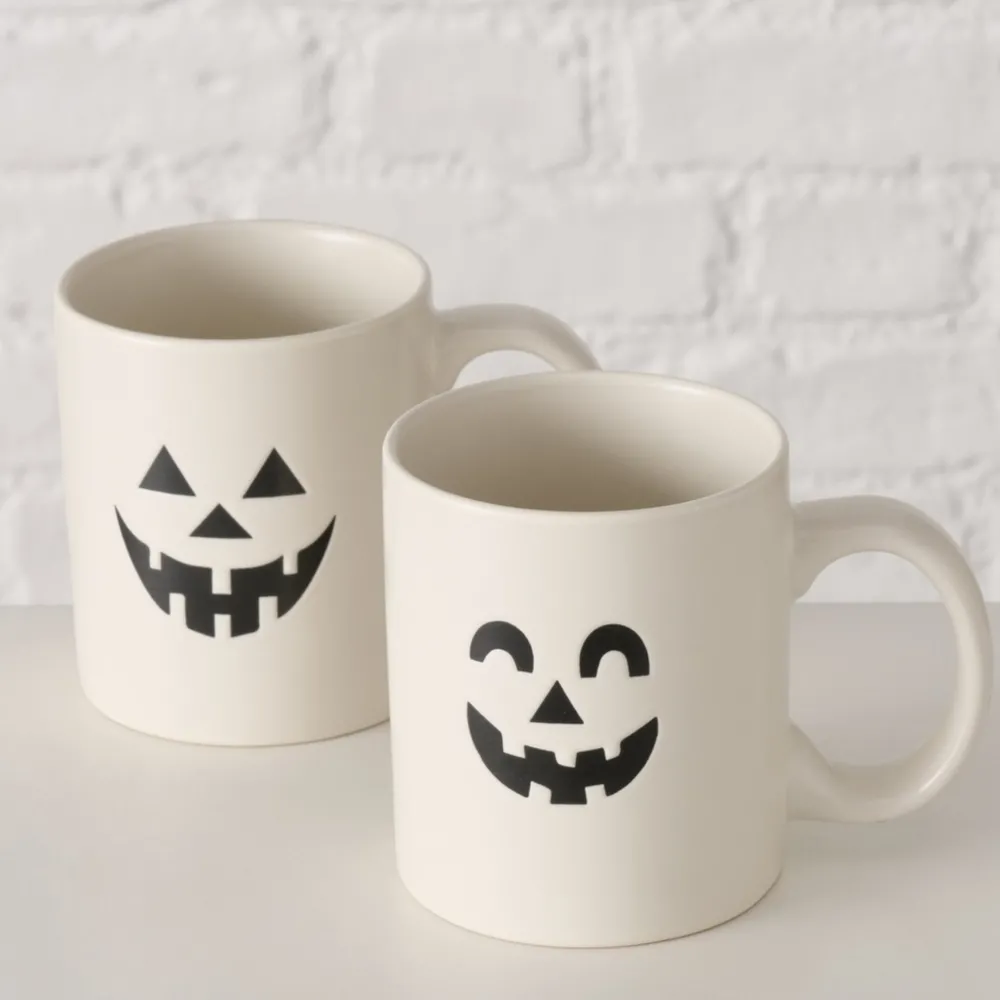 Discount Boltze Halloween Becher Boo, 2er Set aus Keramik