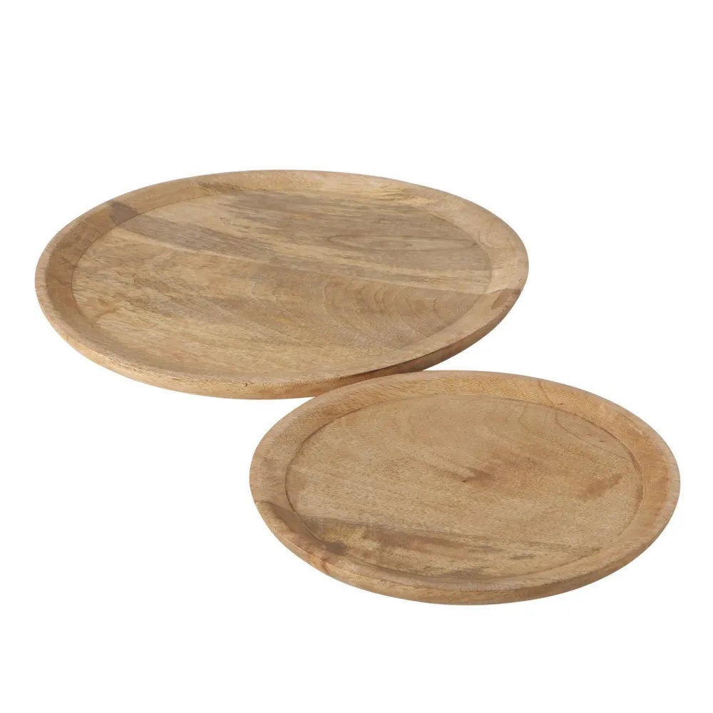 Hot Boltze Holz Teller Tablett Maino 2-teilig