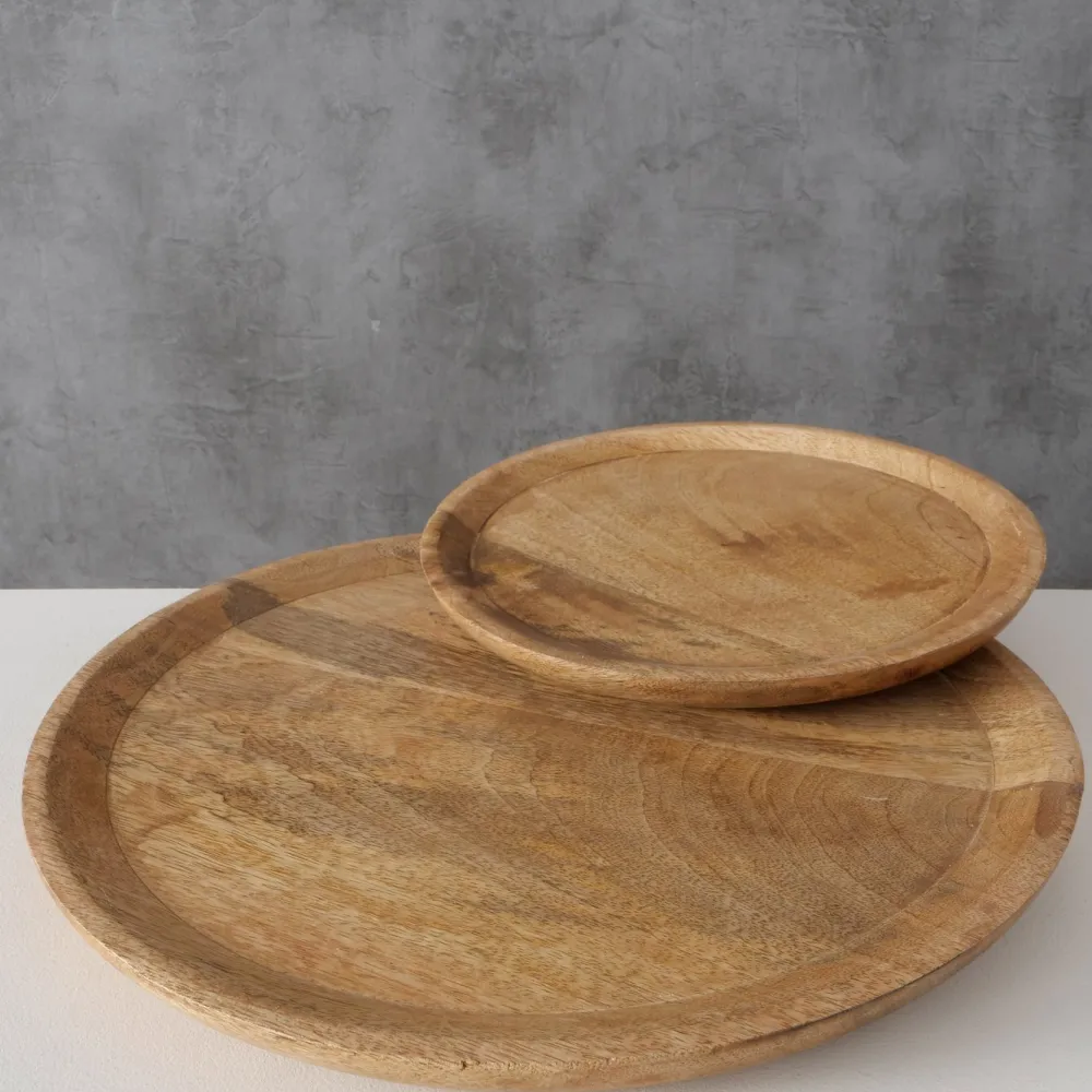 Hot Boltze Holz Teller Tablett Maino 2-teilig