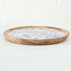 Boltze Mangoholz Teller Lilly 2er