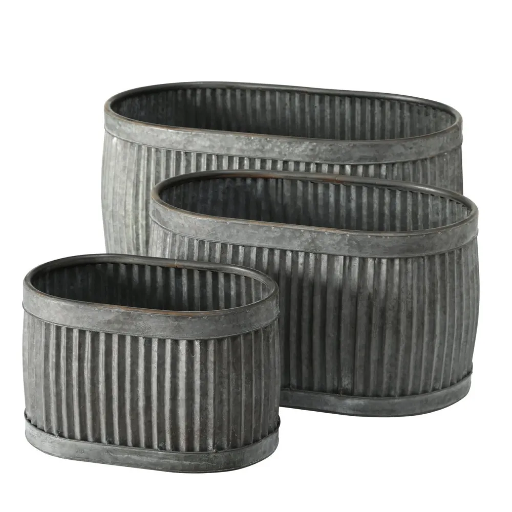 Outlet Boltze Metall Pflanztöpfe Dalia 3er
