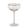 Clearance Boltze Sektglas Sofia flach, mit Goldrand