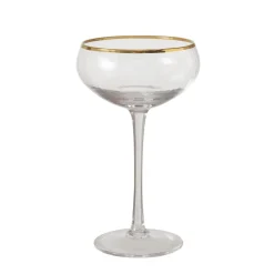 Clearance Boltze Sektglas Sofia flach, mit Goldrand