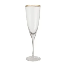 New Boltze Sektglas Sofia lang mit Goldrand