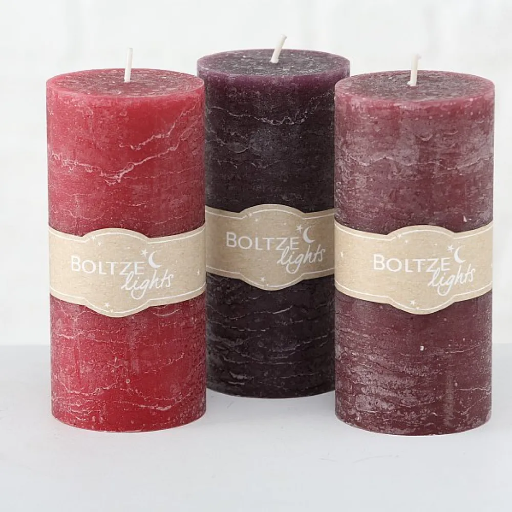 Hot Boltze Stumpenkerze 3er