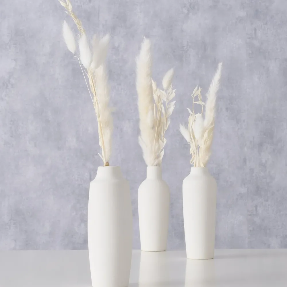 Online Boltze Vase Bianca mit Samtgras 3er