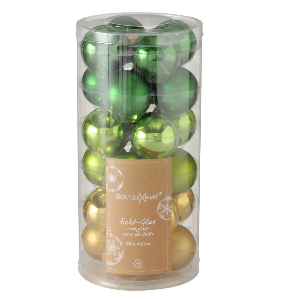 New Boltze Weihnachtskugeln Ø 6 cm, 24 tlg