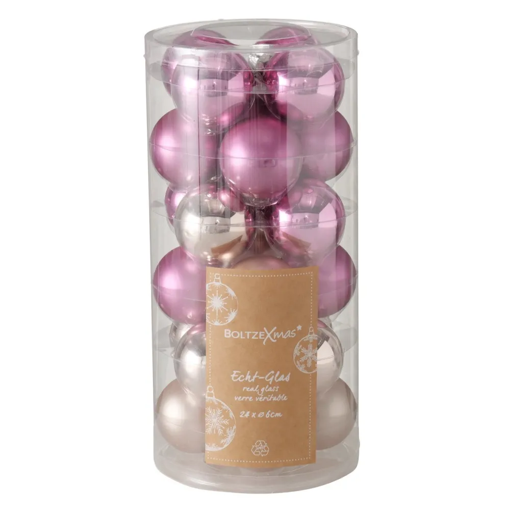 New Boltze Weihnachtskugeln Ø 6 cm, 24 tlg
