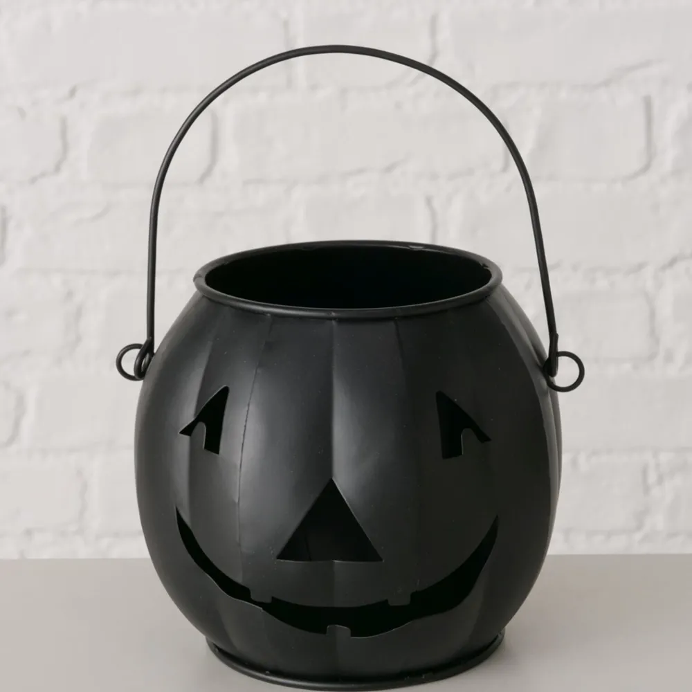 New Boltze Windlicht Grimasi Kürbis Halloween