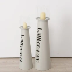 Hot Boltze Windlicht Willkommen aus Eisen, 2er Set