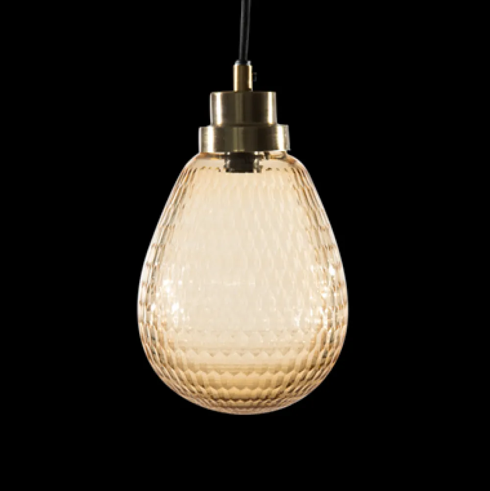 New byRoom Bernsteinlampe mit goldener Fassung
