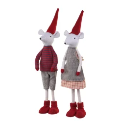 Discount Chic Antique 2 Weihnachtsmäuse stehend