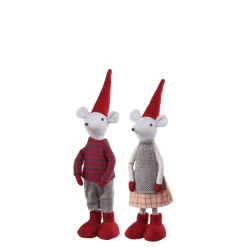 Discount Chic Antique 2 Weihnachtsmäuse stehend