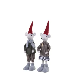 Discount Chic Antique 2 Weihnachtsmäuse stehend