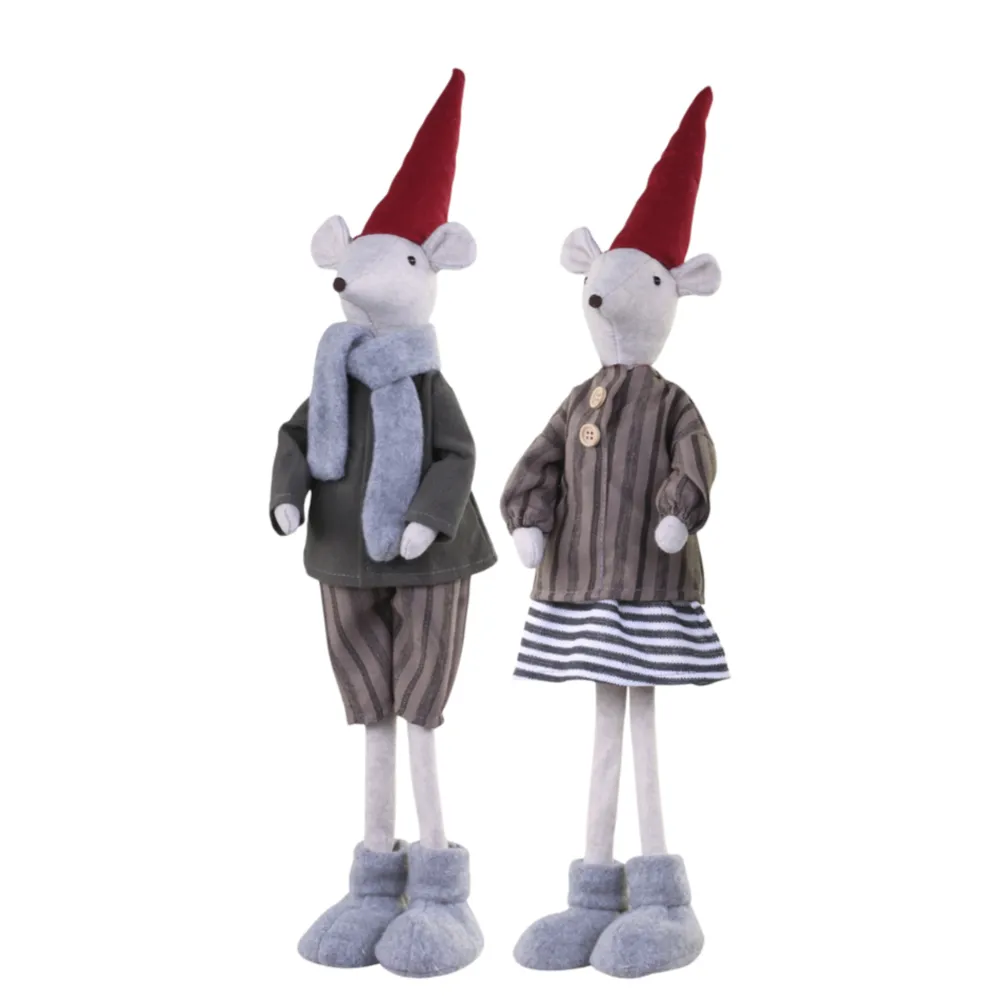 Discount Chic Antique 2 Weihnachtsmäuse stehend