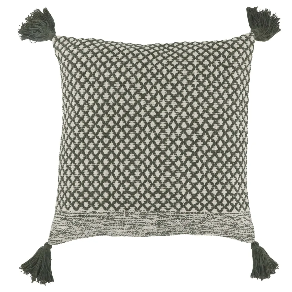 Chic Antique Aix Kissenbezug mit Quasten Karriert