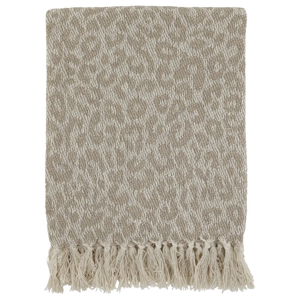 New Chic Antique Aix Plaid aus Garnüberschuss, Leopardmuster